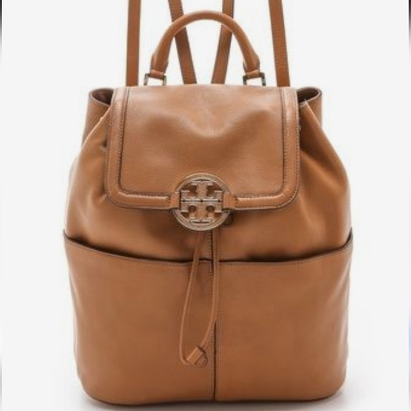Tory Burch Handbags - TORY BURCH Amanda medium leather backpack purse bag camel brown tan